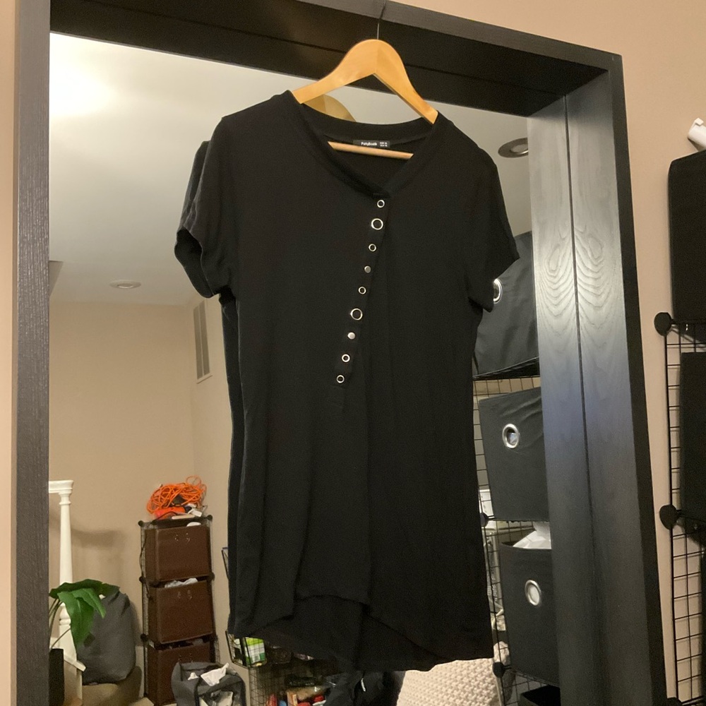 (Lori) PattyBoutik Black Buttoned Top XL Women’s